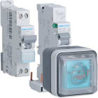 Hager - witty prise 2P+T, IP55, M2+ saillie, 3,7kW, protections incl., pour véh. élec.