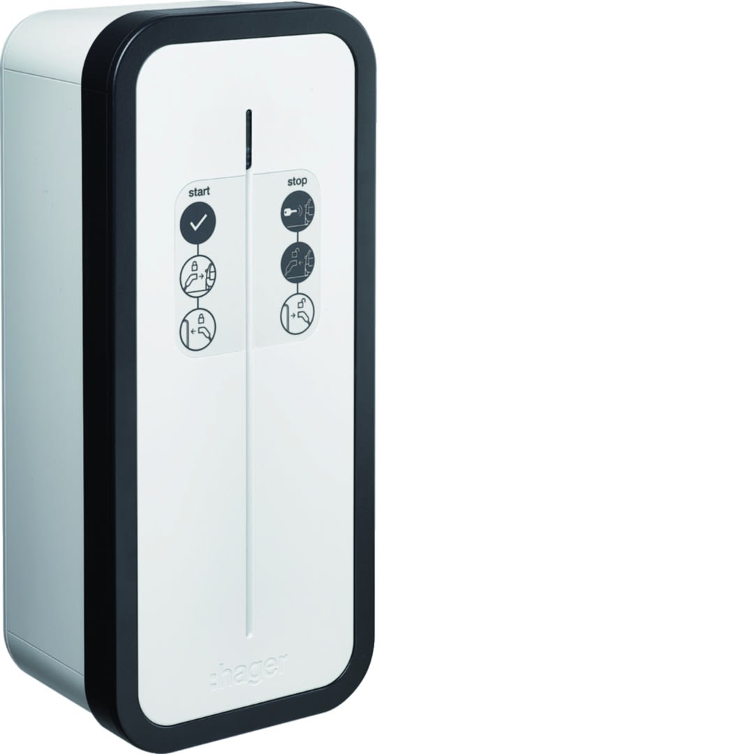 Hager - Witty borne de charge IP55 1x7kW 1P T2 avec clé + TIC Filaire