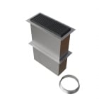 BAILLINDUSTRIE - Grille de sol de 400x150 mm en aluminium laqué gris RAL9006, avec plénum acier