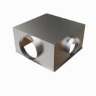 BAILLINDUSTRIE - Plénum acier de 600x600 mm avec 2 piquages latéraux de Ø 200 mm + 1x Ø 250 mm