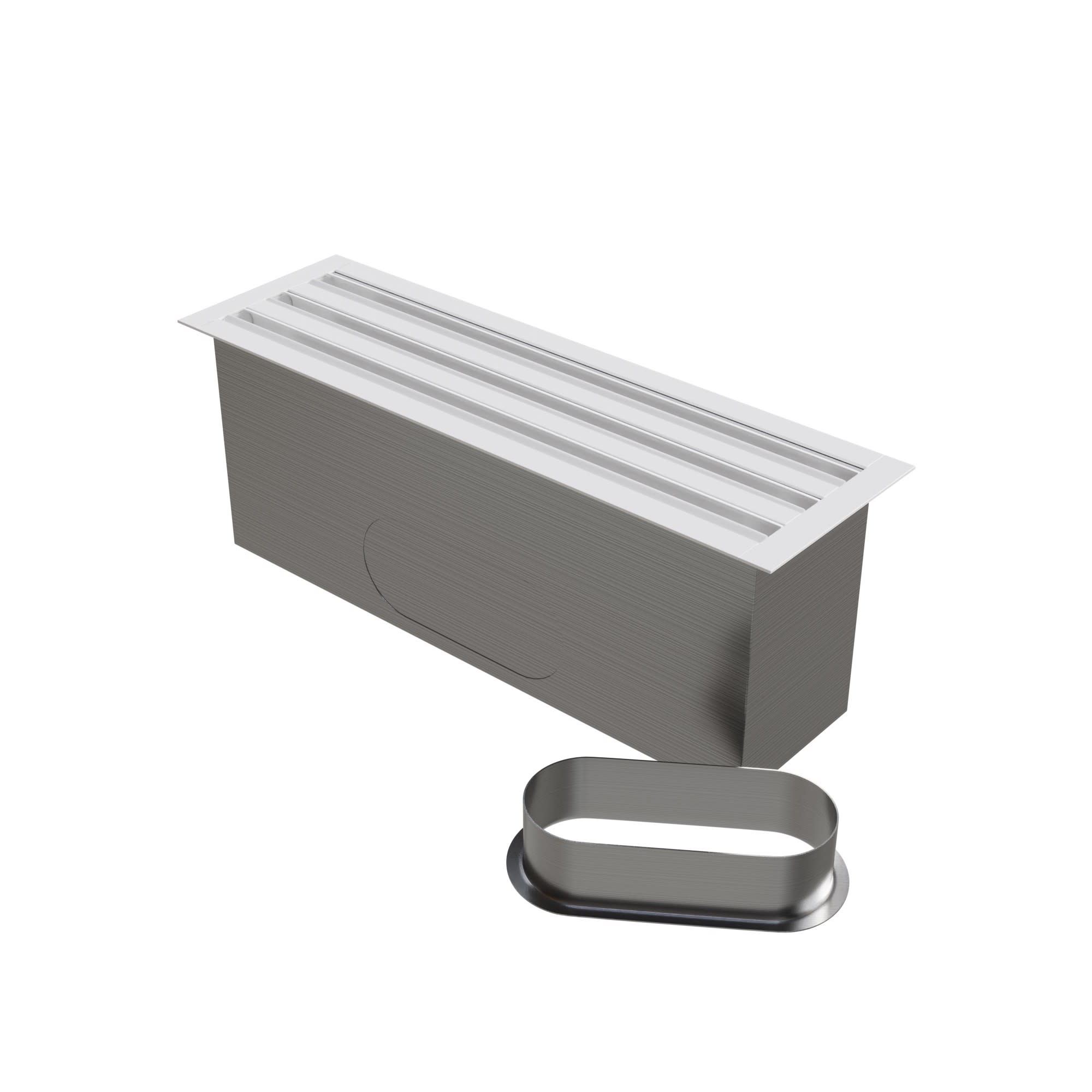 BAILLINDUSTRIE - Diffuseur linéaire 3 fentes en aluminium blanc mate de 500 x 150 mm