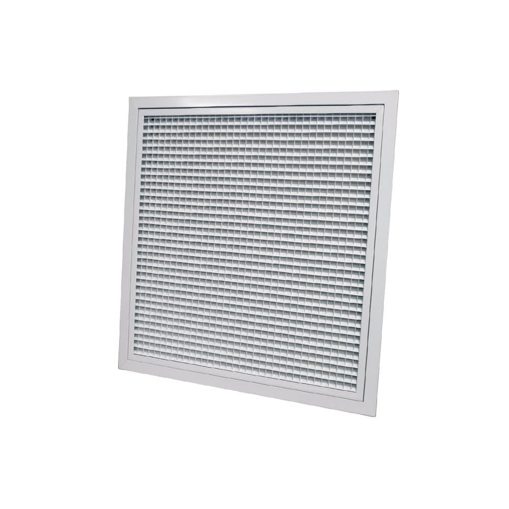 BAILLINDUSTRIE - Grille de reprise porte-filtre aluminium blanc mate 600 x 600 mm - filtre inclus