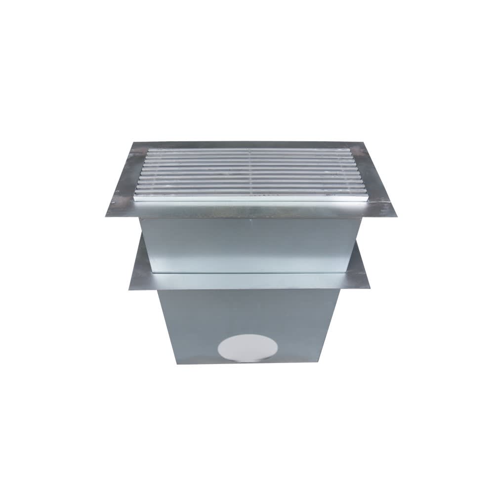 BAILLINDUSTRIE - Grille de sol en aluminium laque gris de 400 x 150 mm avec plenum acier + filtre