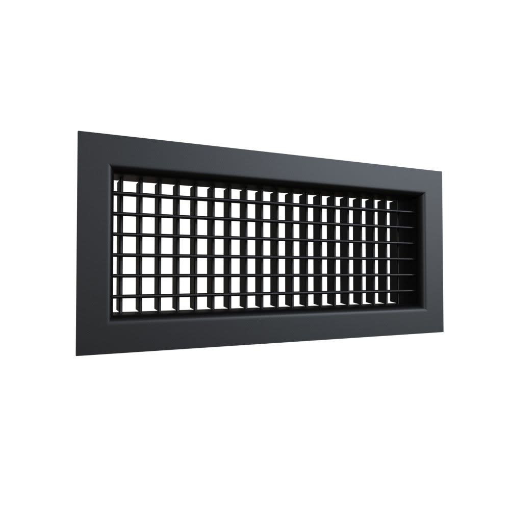 BAILLINDUSTRIE - Grille de soufflage double déflexion aluminium Noir mat de 400x150 mm