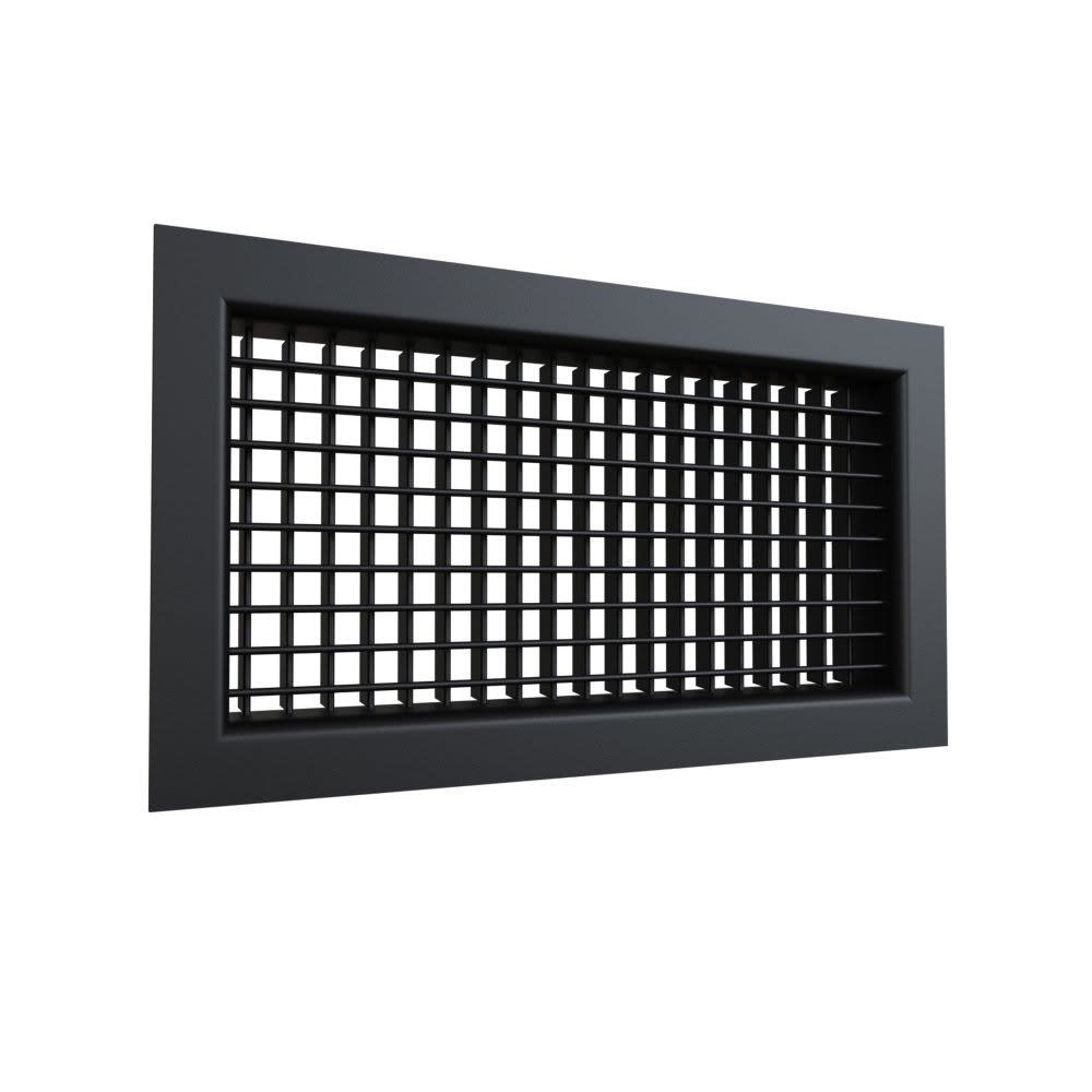 BAILLINDUSTRIE - Grille de soufflage double déflexion aluminium Noir mat de 400x200 mm