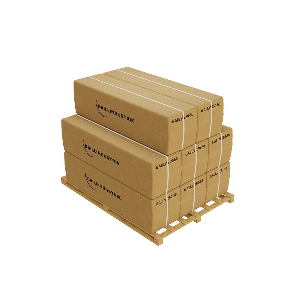 BAILLINDUSTRIE - Palette de 8 cartons de 10 ML de gaine isolée laine de verre M0/M1 diamètre 250