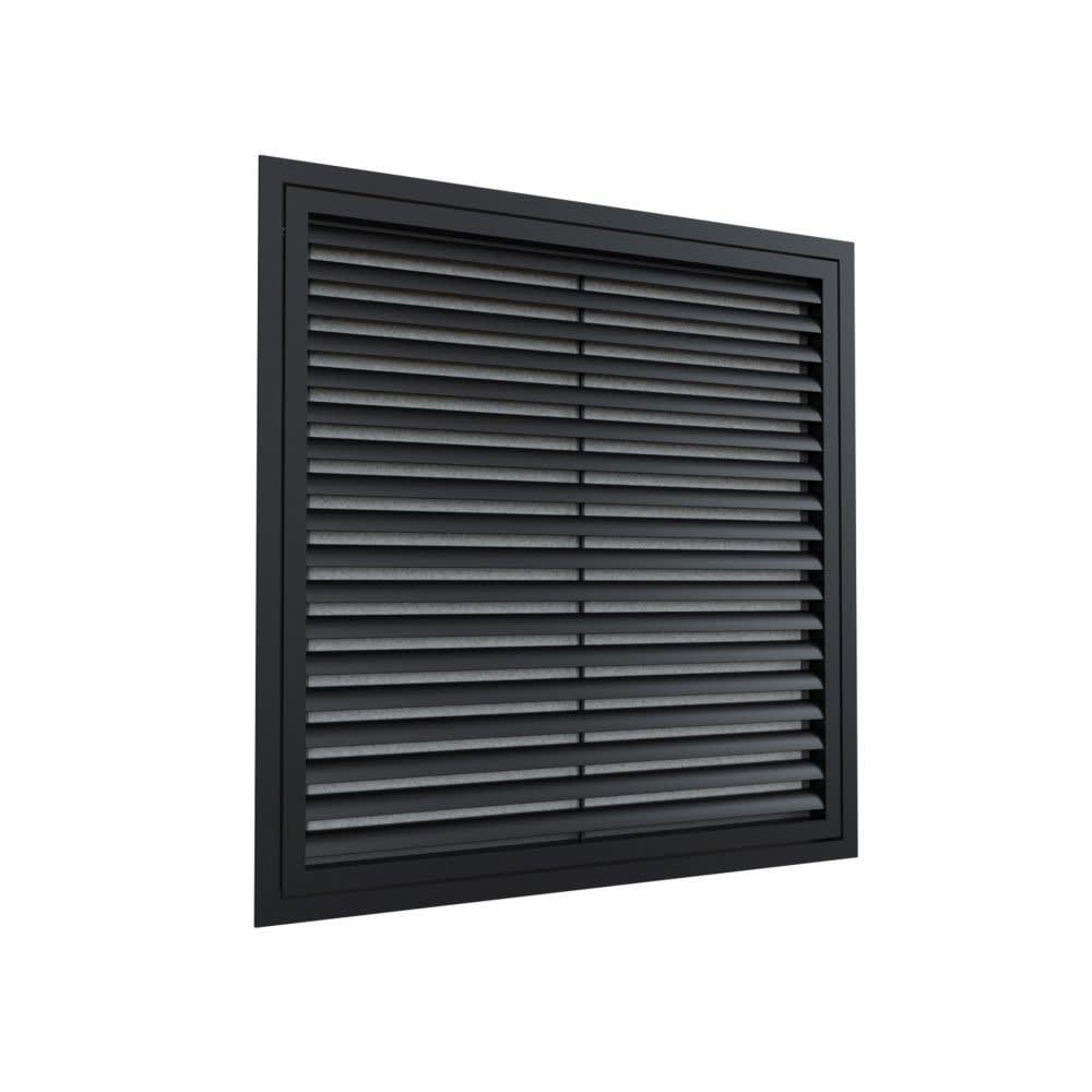 BAILLINDUSTRIE - Grille de reprise à ailettes droites 600x600 Noir mat
