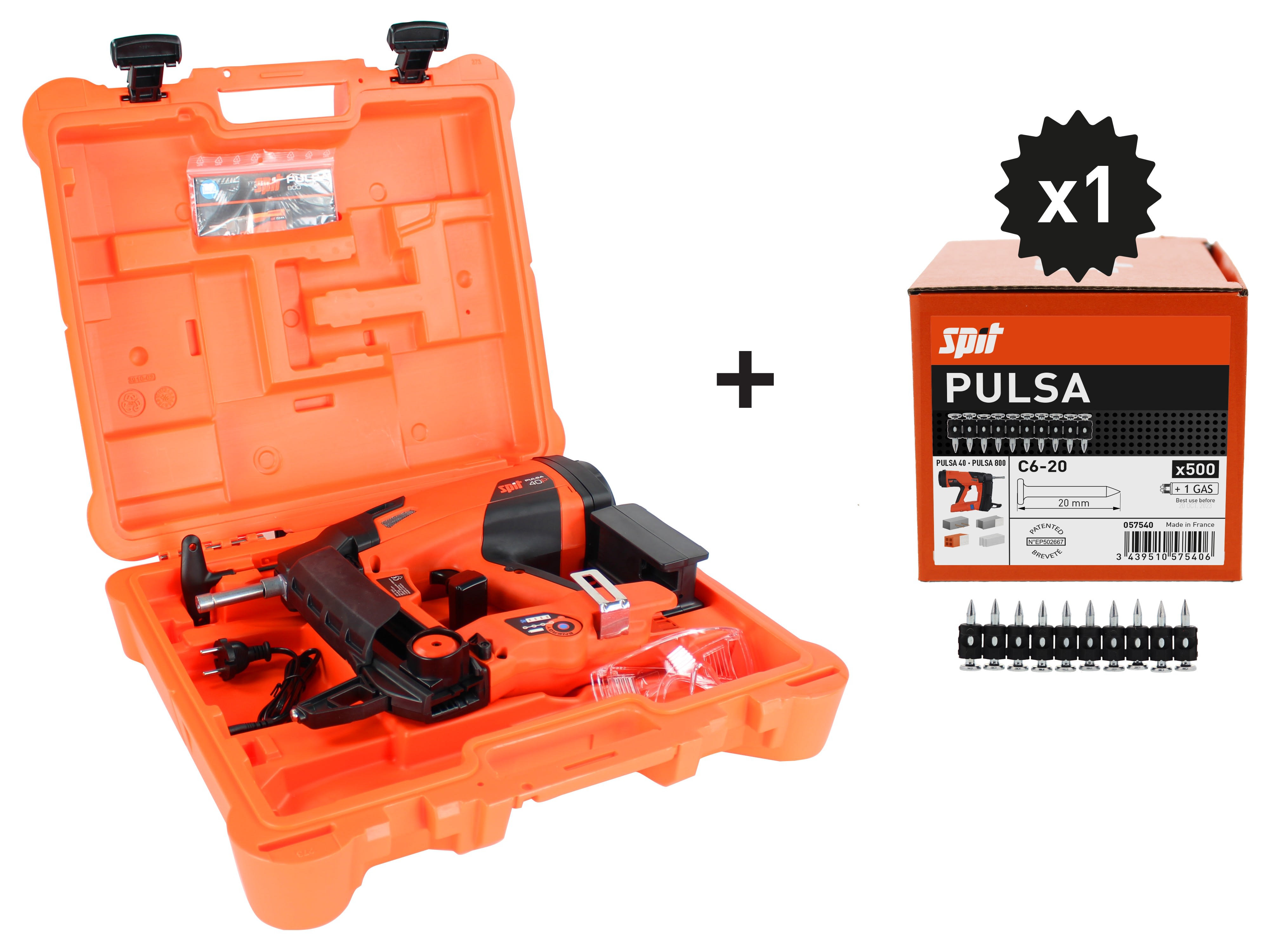 Spit - Cloueur PULSA 40P+ + 4500 clous C6-20