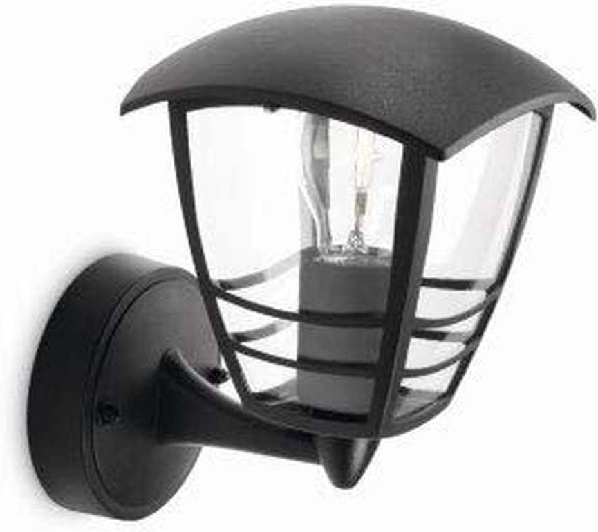 Philips - CREEK Applique montante retrofit max. 1x60W E27 IP44 Noir
