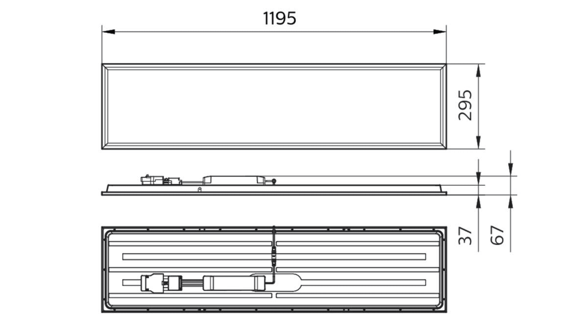 Core Line Panel CoreLine Panel LED 1200x300 RC132V 840 Dali UGR19 3600lm 50000hL90 Philips