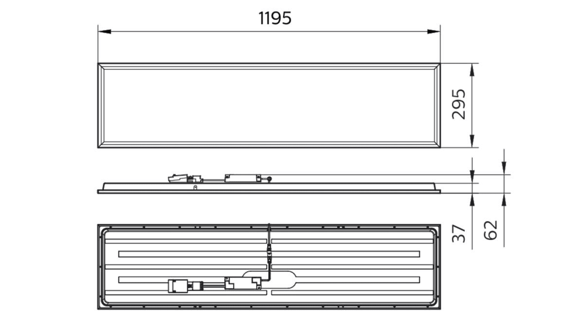 Core Line Panel Fixture CoreLine Panel LED 1200x300 RC132V 840 On/Off UGR19 3600lm 50000hL90 ...