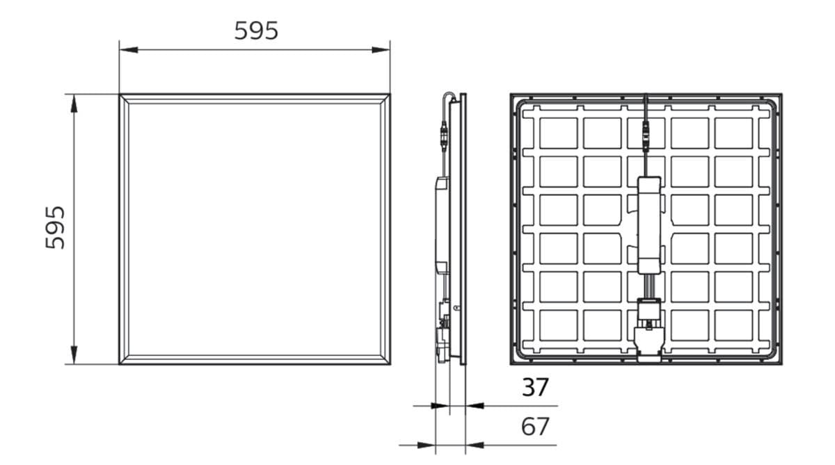 Core Line Panel Fixture CoreLine Panel LED 600x600 RC132V 840 Dali UGR19 3600lm 50000hL90 Philips