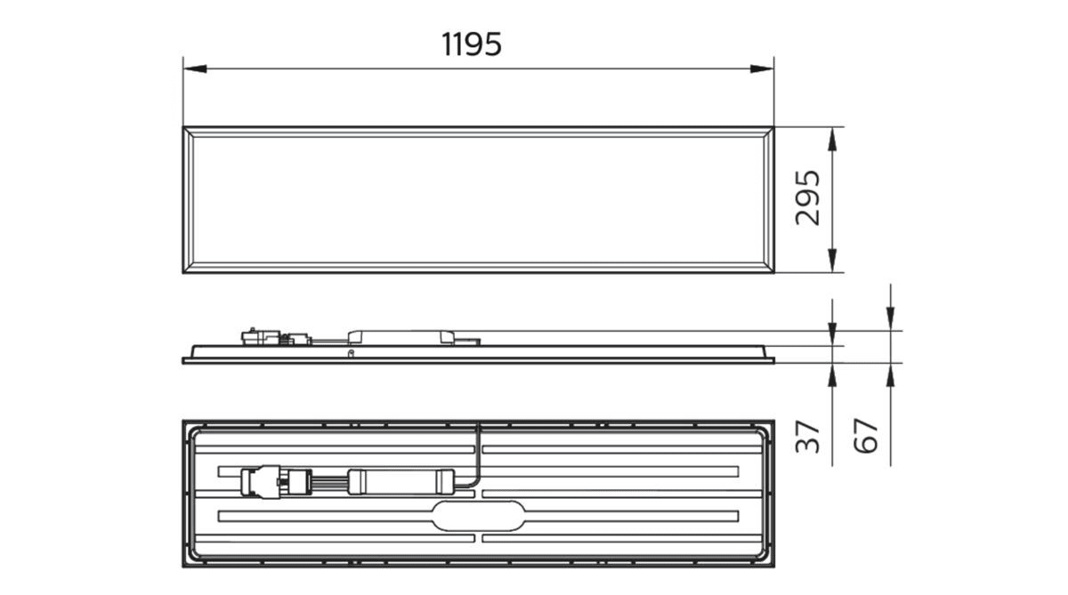 Core Line Panel Fixture CoreLine Panel LED 1200x300 RC132V 840 Dali UGR19 3600lm 50000hL90 Philips