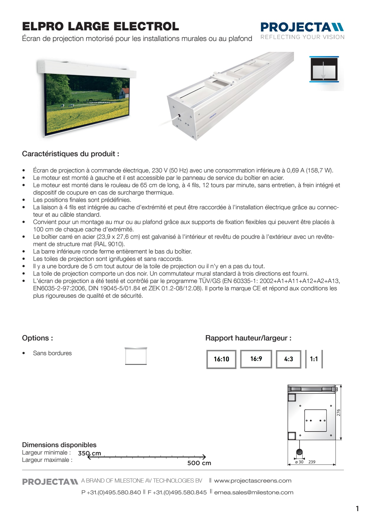 Sidev - Ecran electrique Elpro