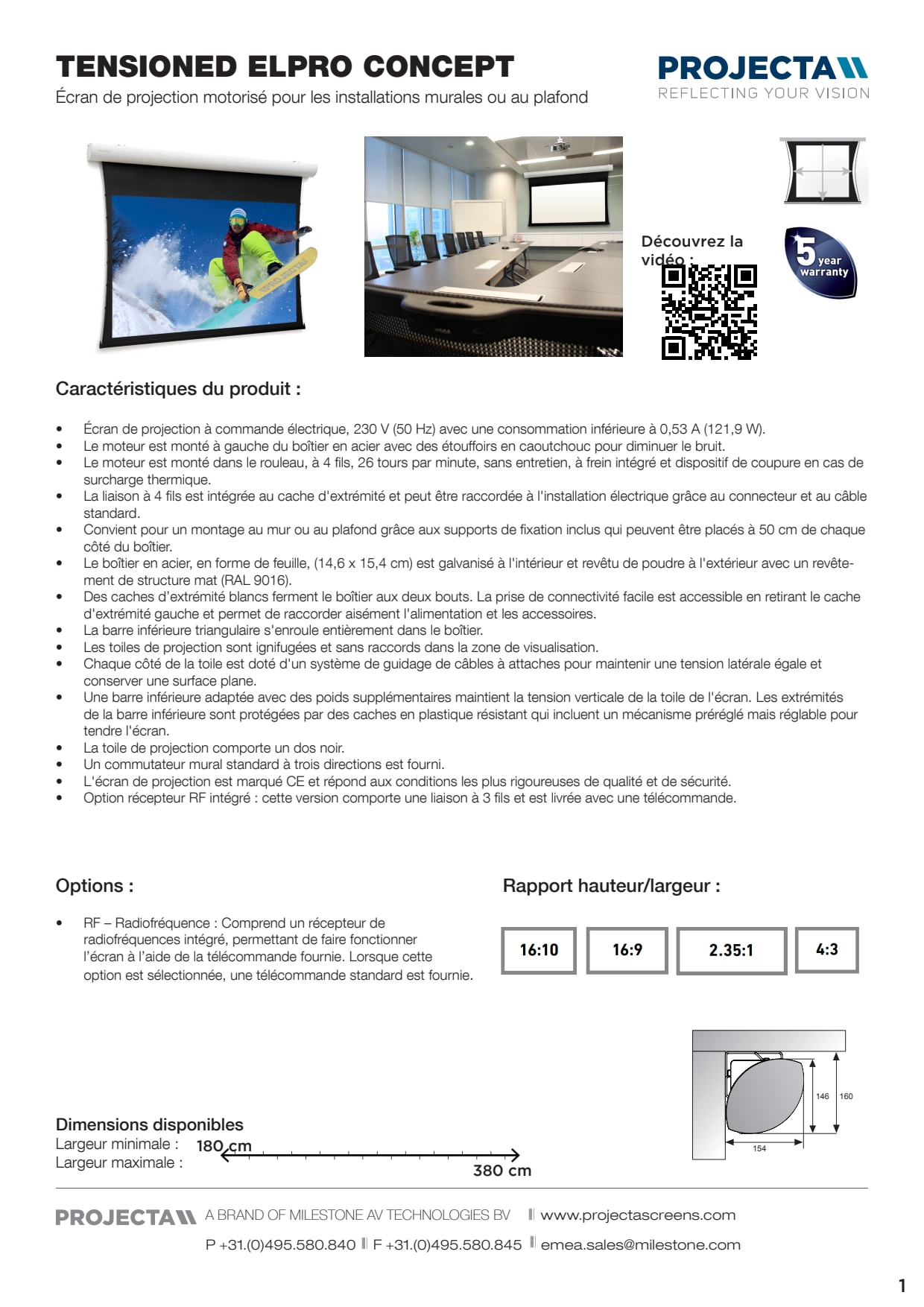 Sidev - Ecran electrique Tensio