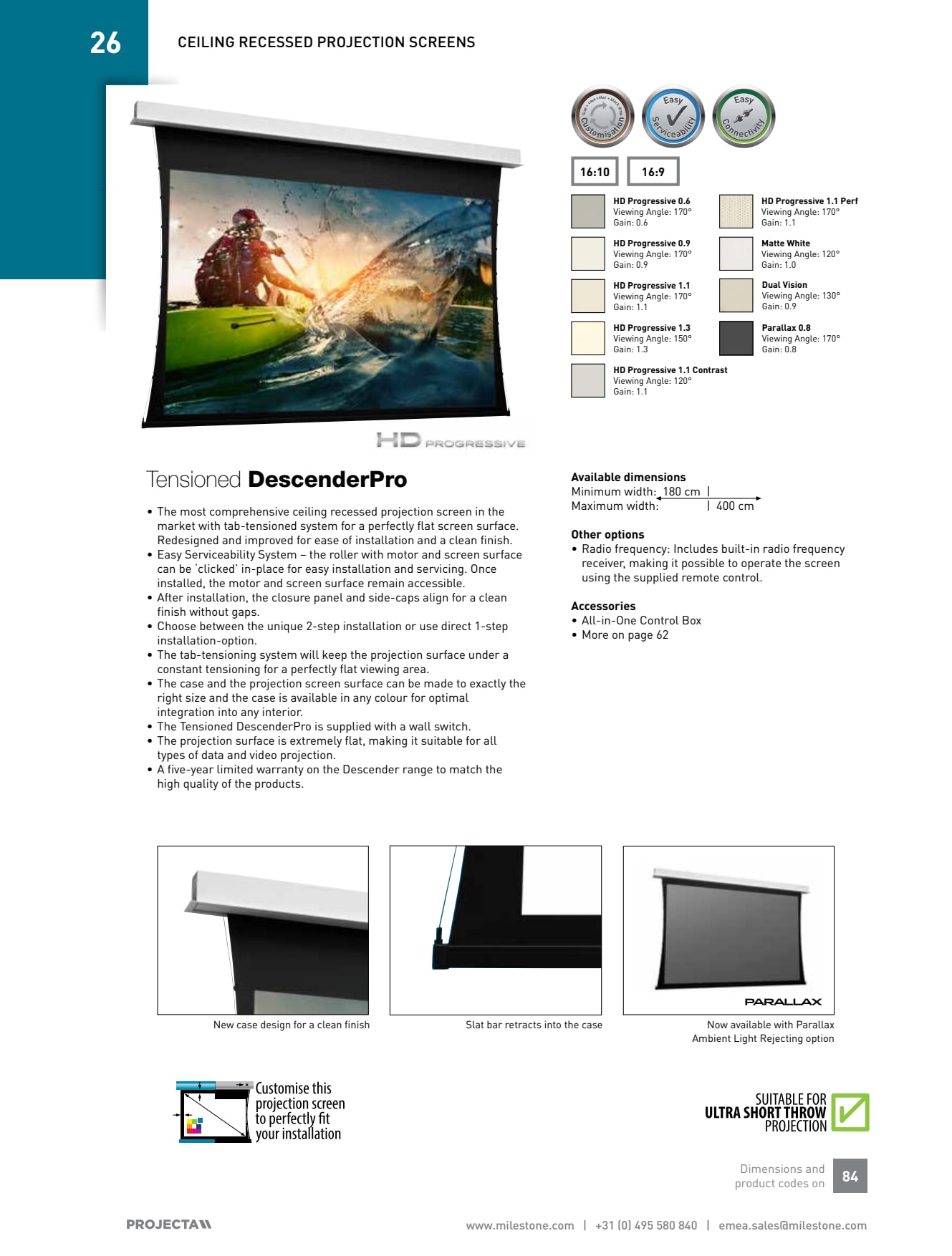 Sidev - Ecran de projection format 16: