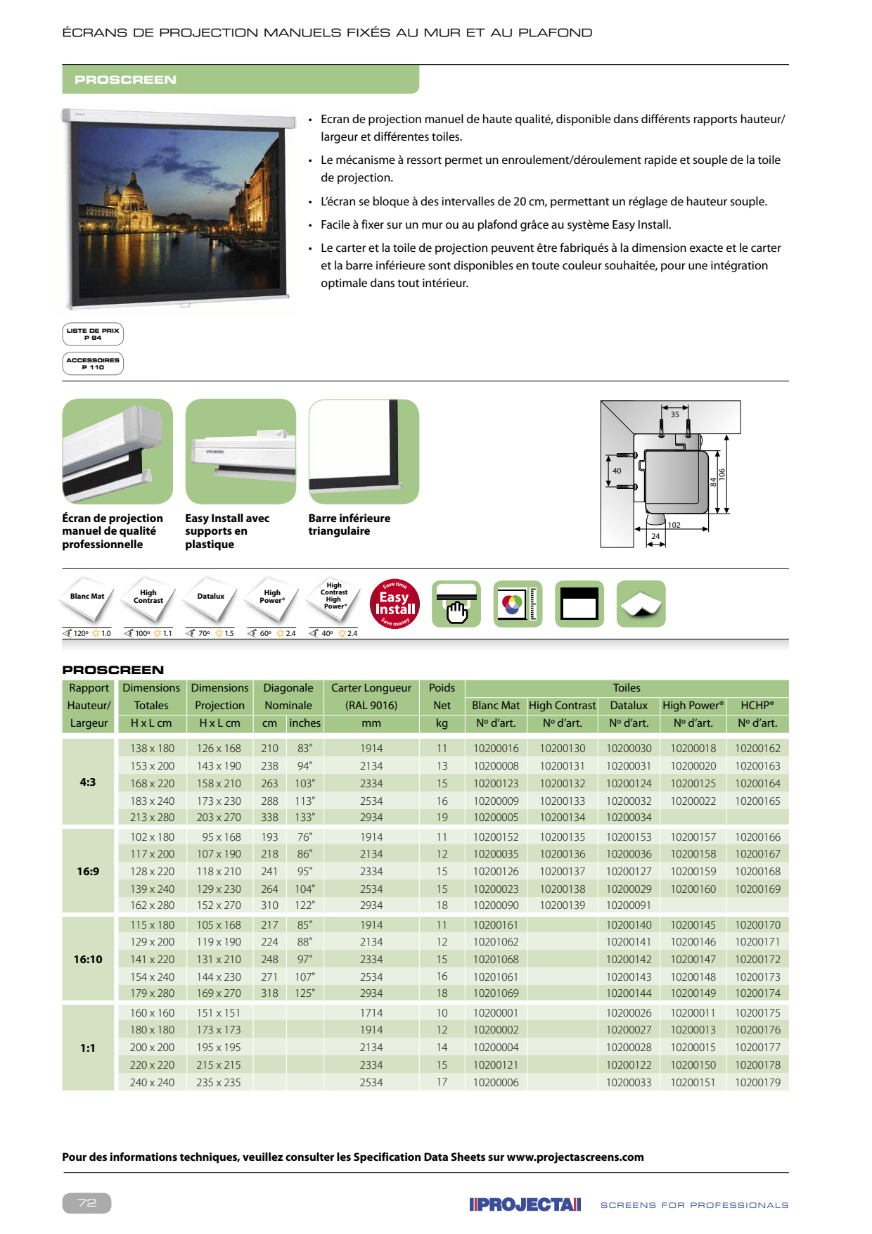 Sidev - Pro Screen 129x200 16:10 Bl.Ma