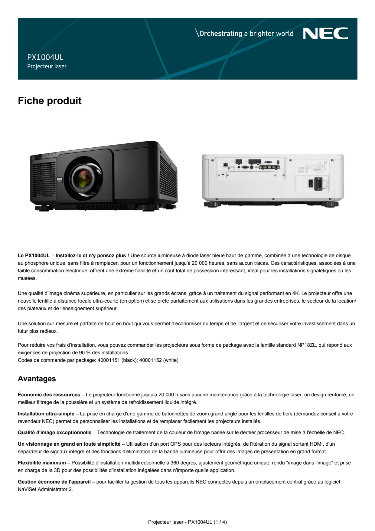 Sidev - Videoprojecteur Laser 1