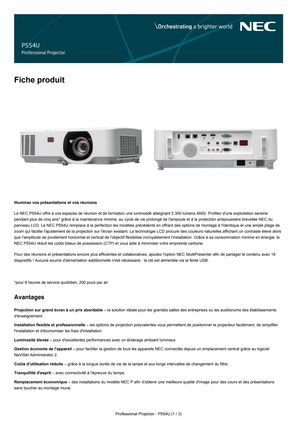 Sidev - Videoprojecteur 5300 Lu