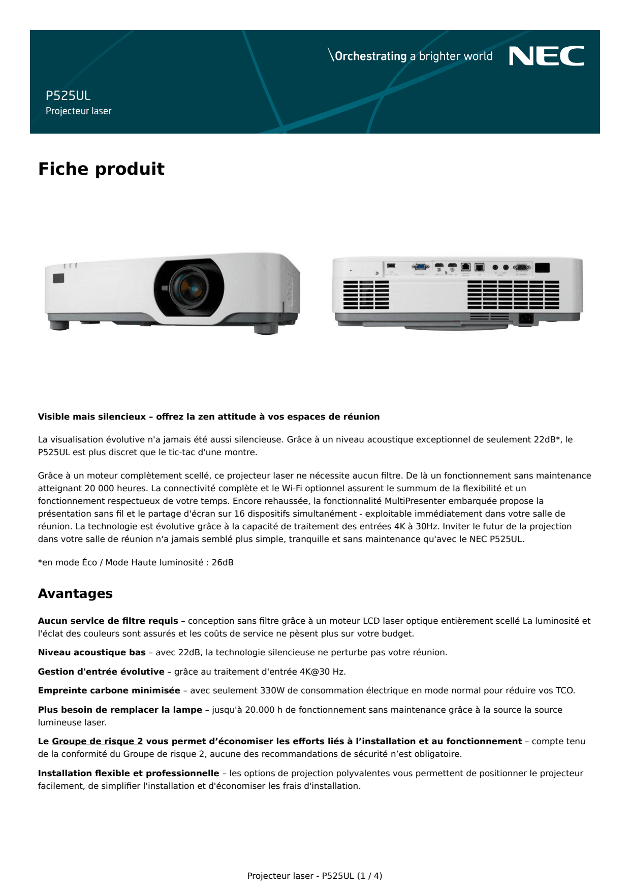 Sidev - Le projecteur Laser ultra-sile