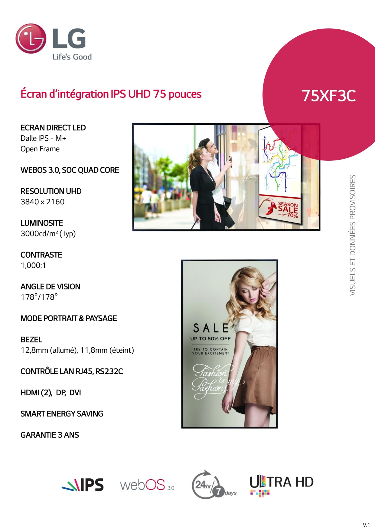 Sidev - 75'' 3000 cd-m2