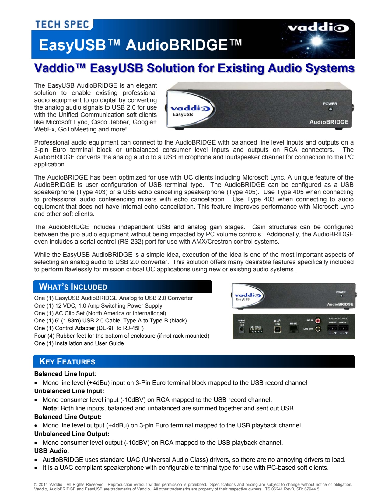 Sidev - EasyUSB AudioBRIDGE