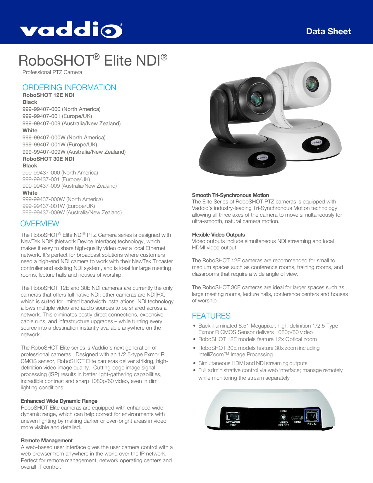 Sidev - Camera NDI professionne