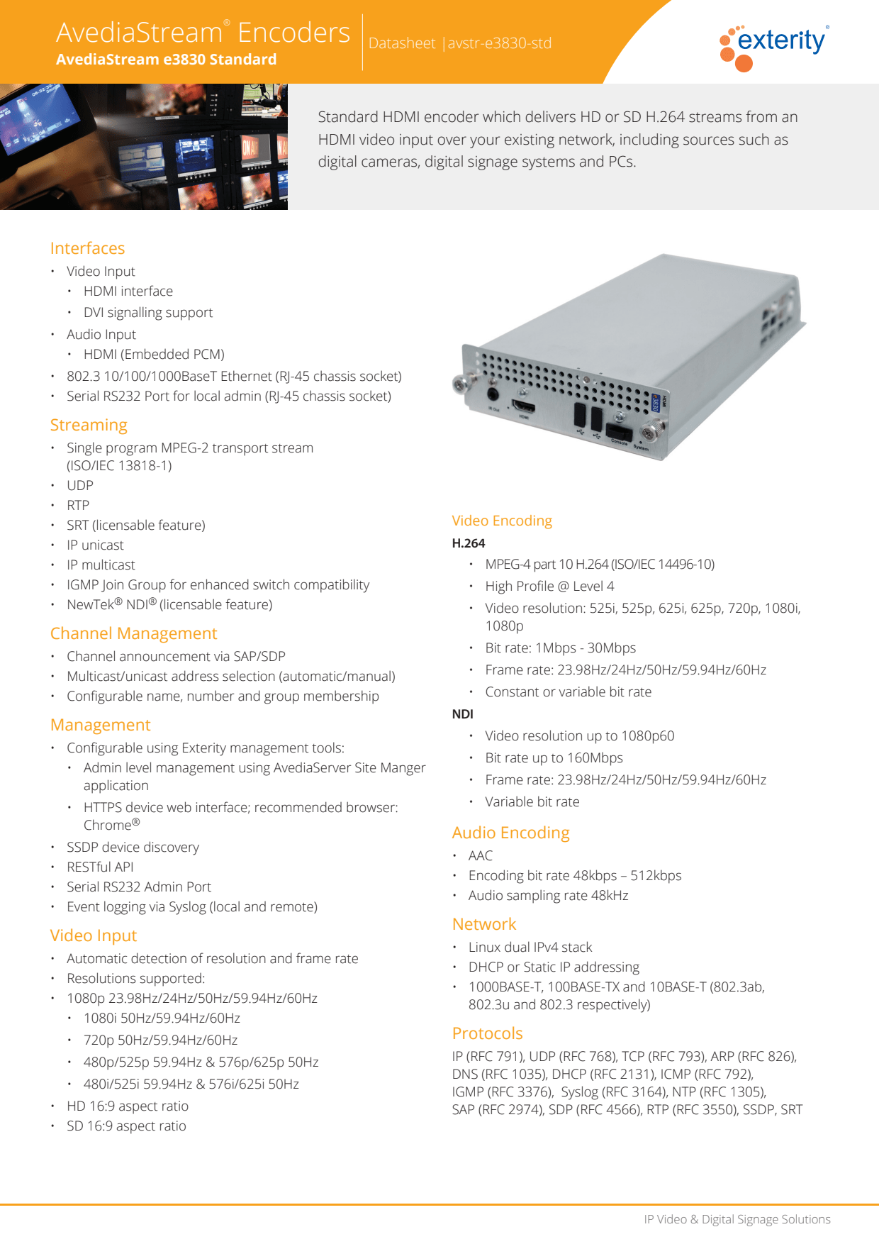 Sidev - AvediaStream e3830 Standard en
