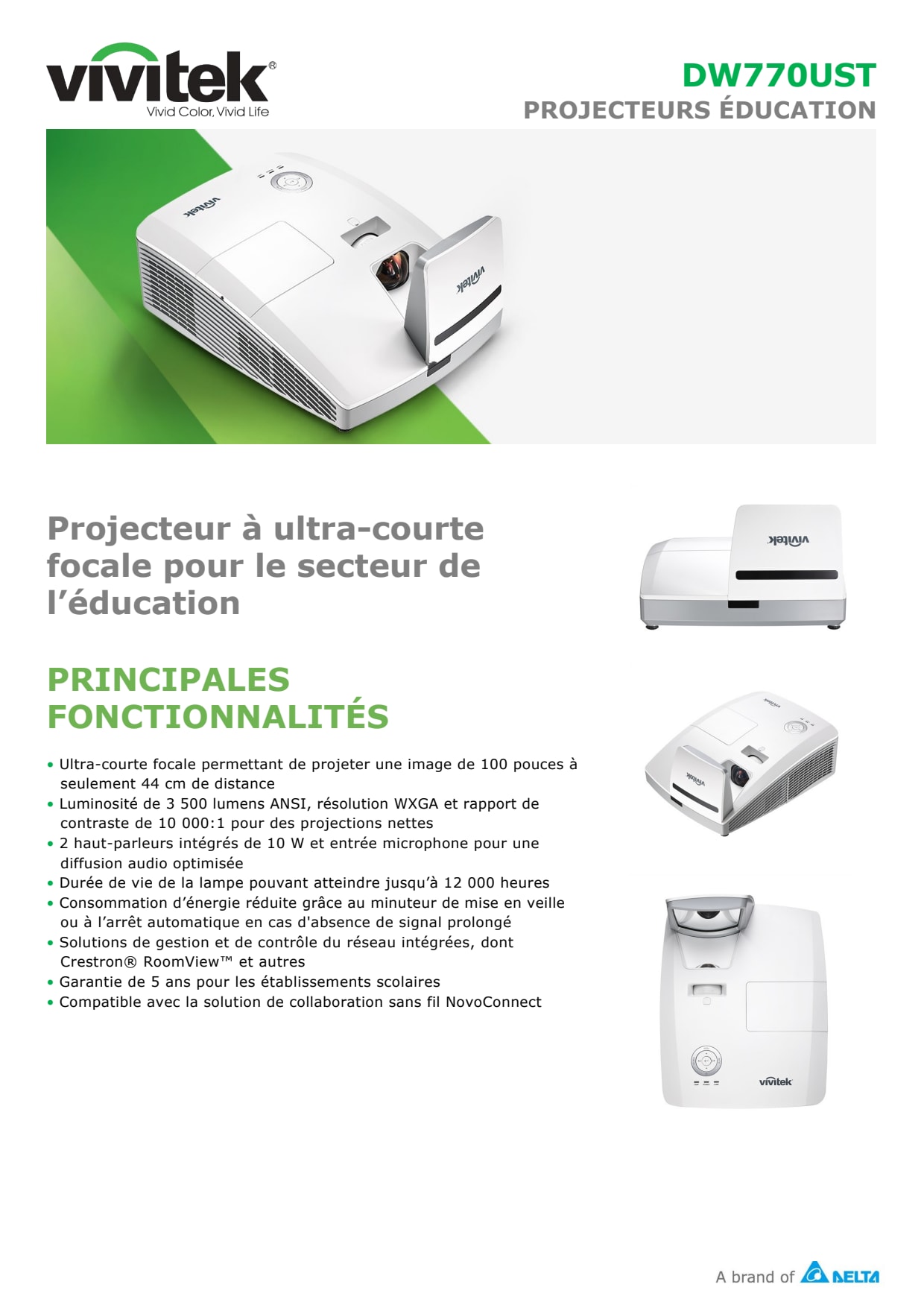 Sidev - Projecteur WXGA 3500 lumens ea