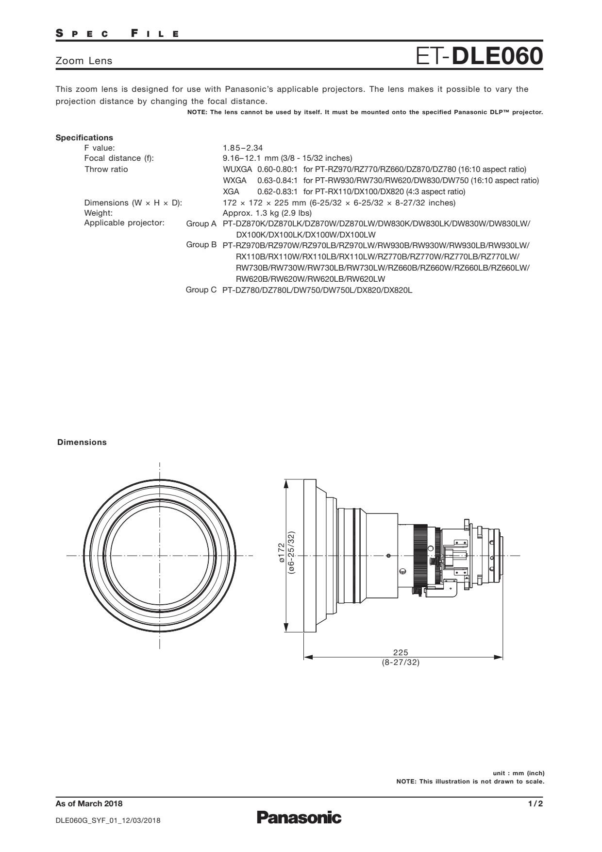 Sidev - Optique pour VP Mono DLP