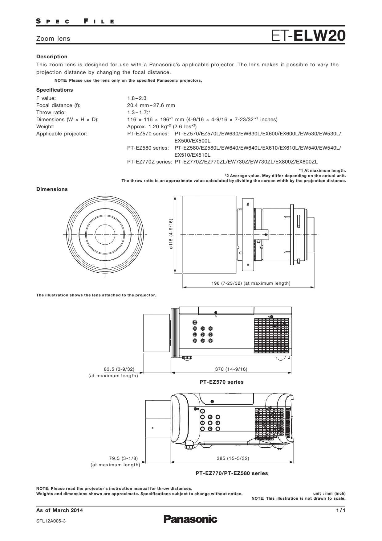 Sidev - Optique ratio 13-17:1 motorise