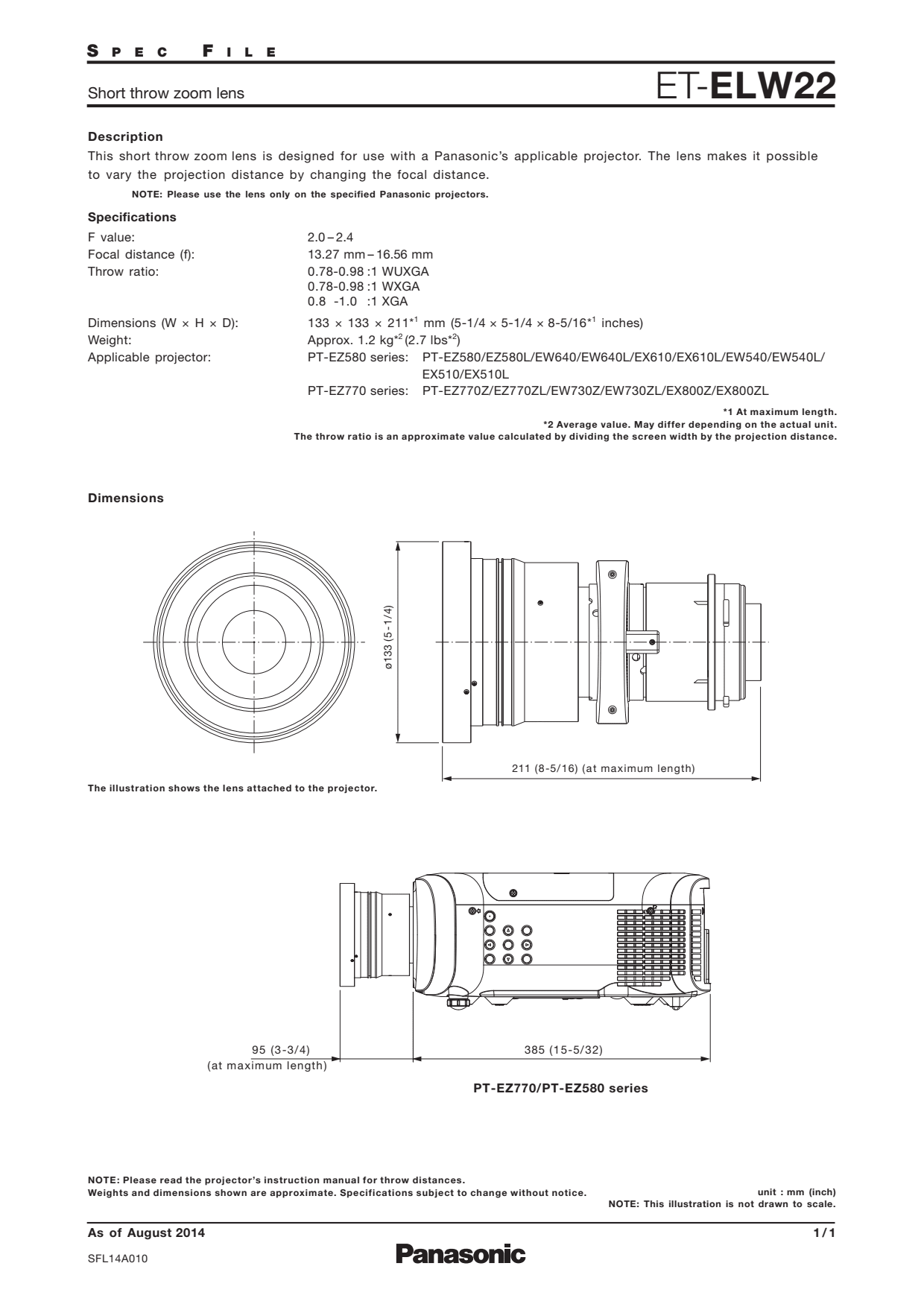 Sidev - Optique ratio 08-10:1 motorise