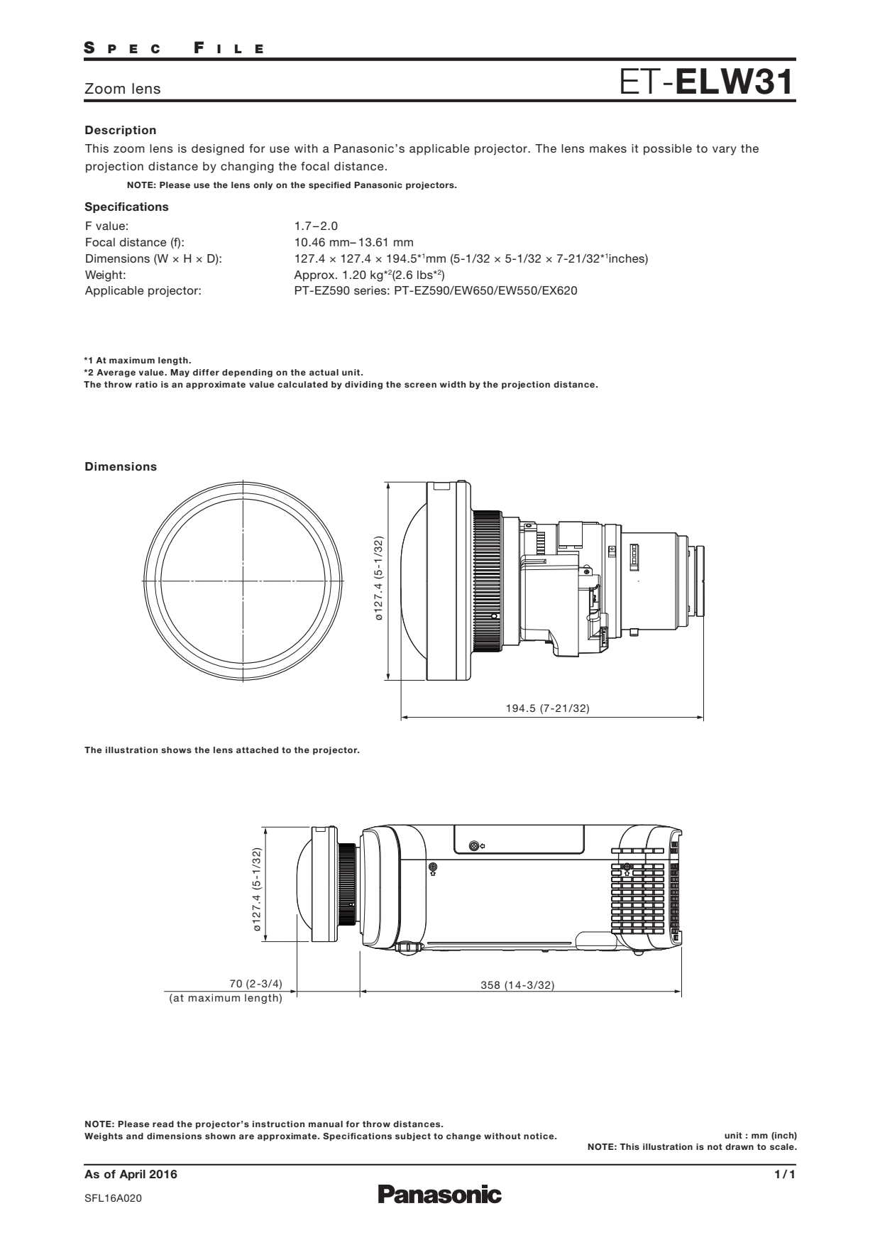 Sidev - Optique 0.73-0.96:1