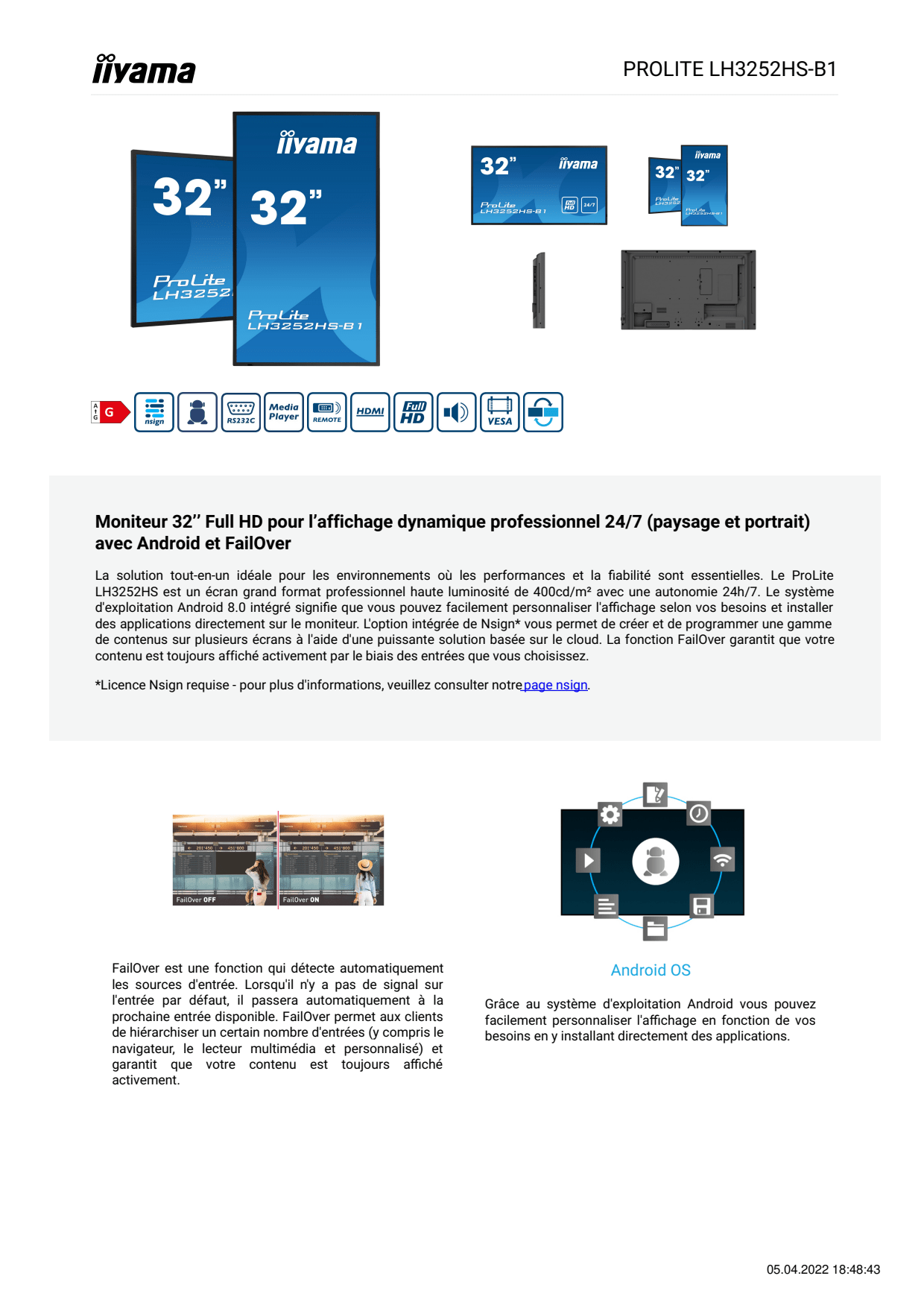 Sidev - Moniteur 32'' Full