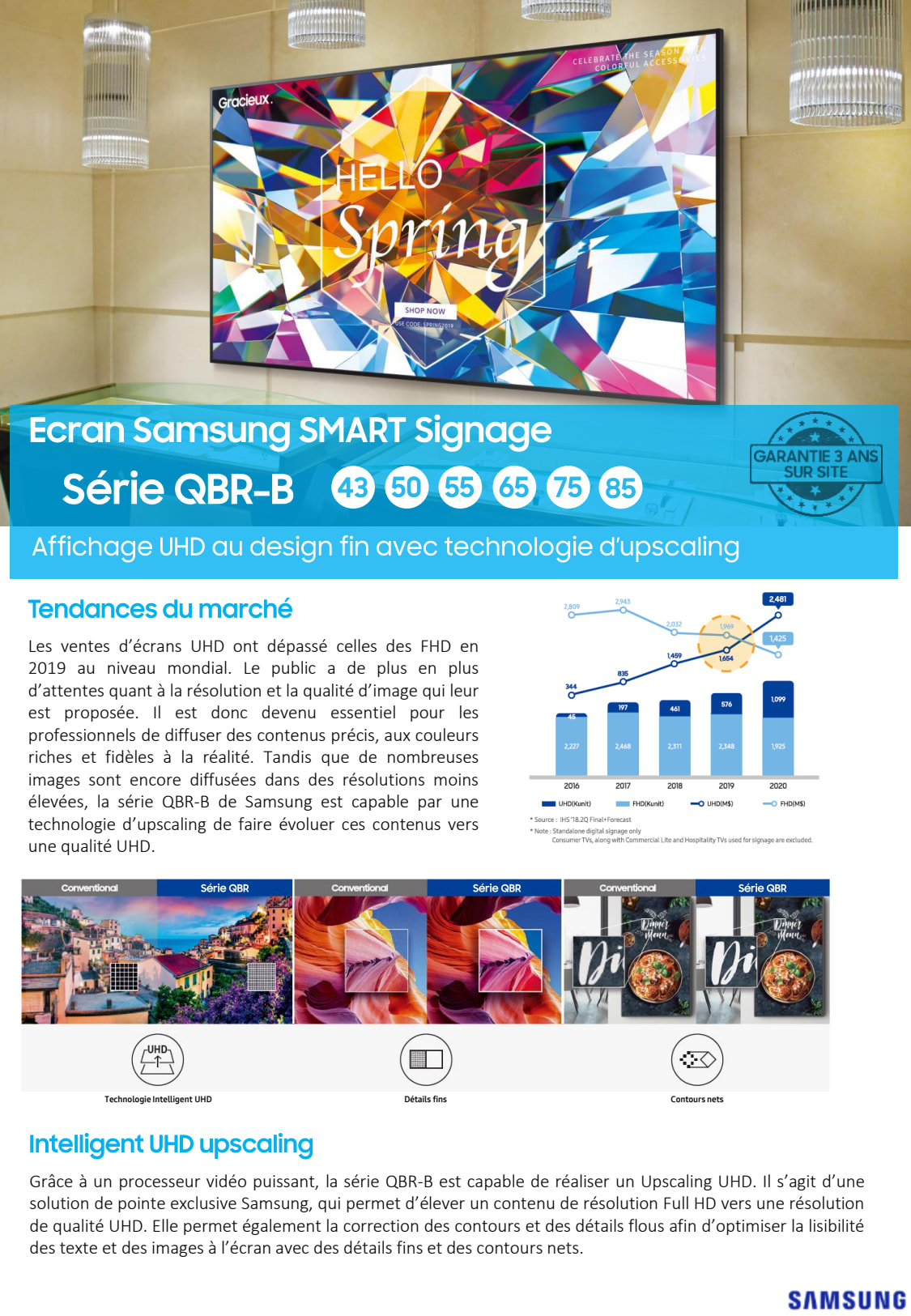 Sidev - Moniteur 50'' UHD us