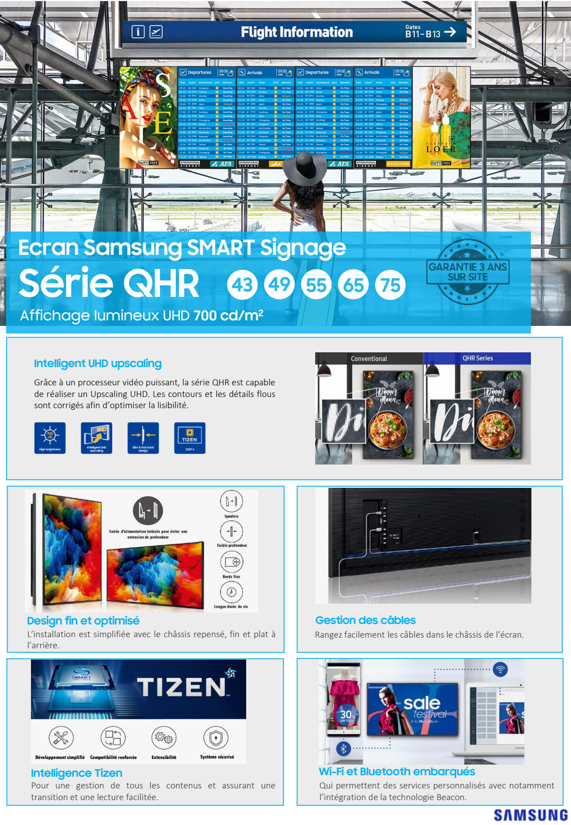 Sidev - Moniteur 65'' UHD us