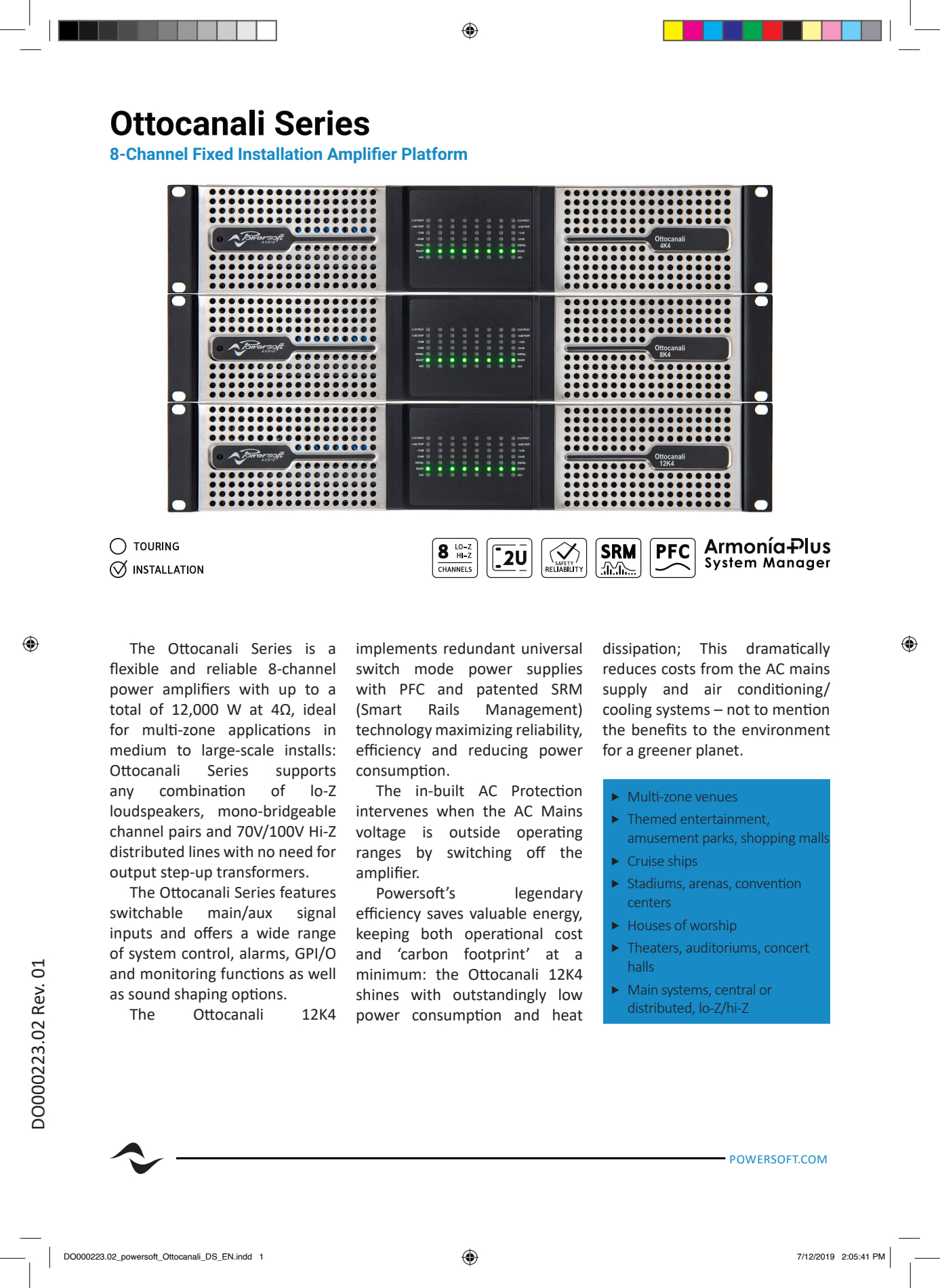 Sidev - Amplificateur 8x1000W@4Ohms -