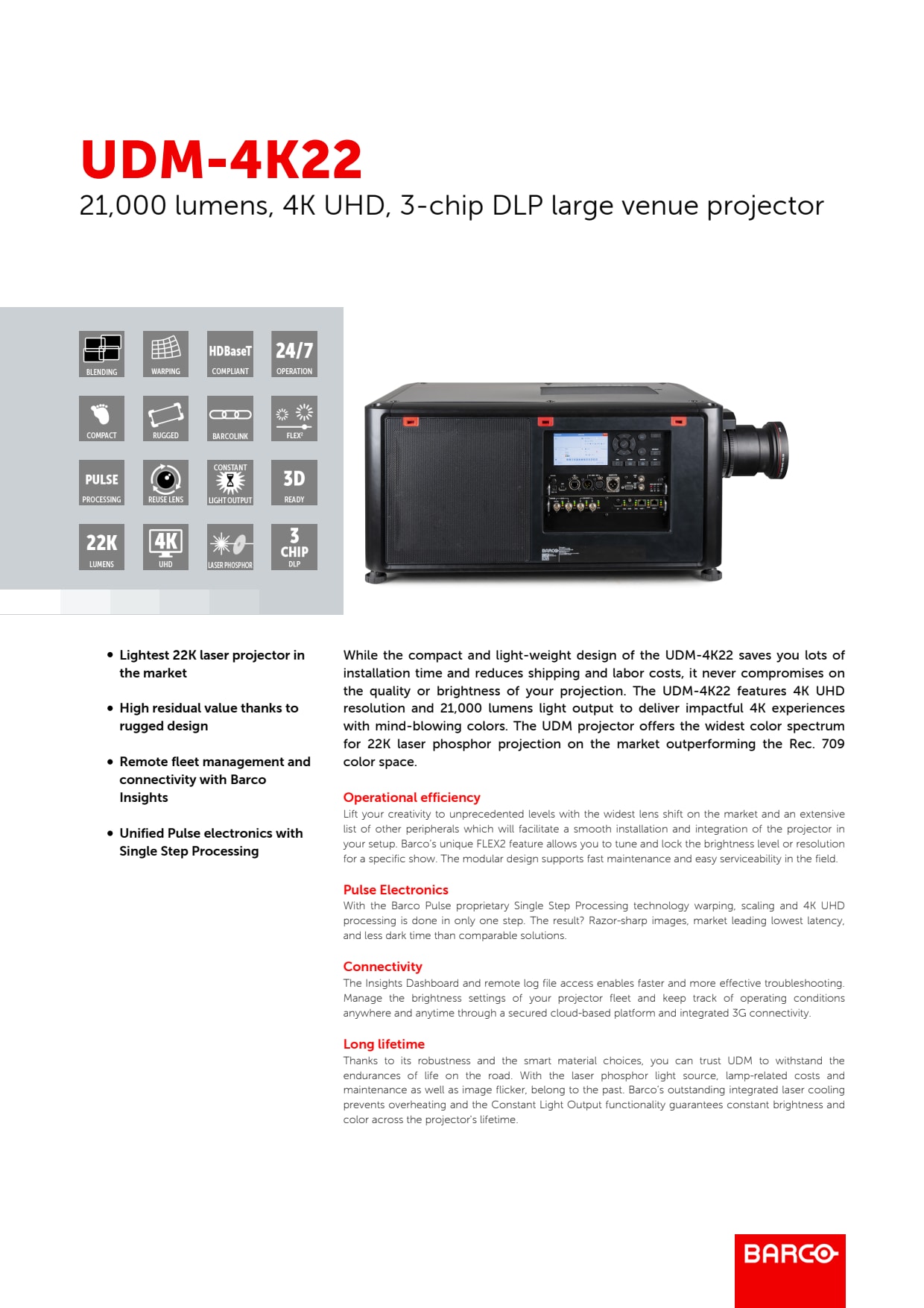 Sidev - Projecteur 21 000 lumens WUXGA