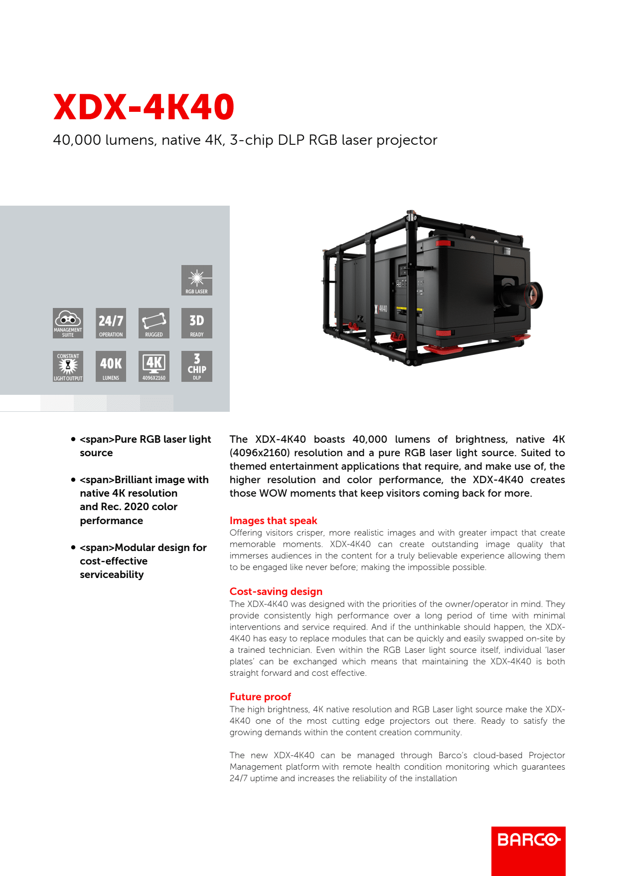Sidev - 40000 Lumens 4K natif laser 3D
