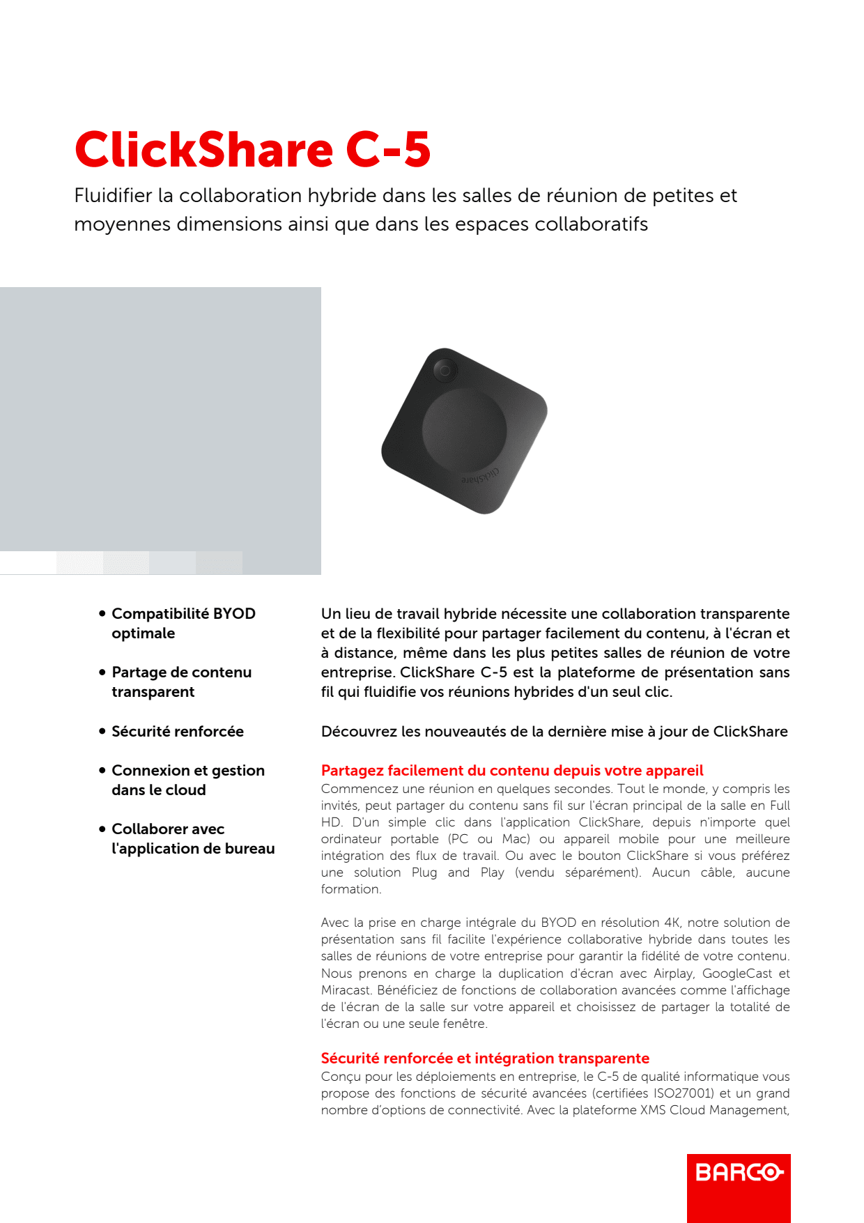 Sidev - Barco ClickShare C-5 - Systeg