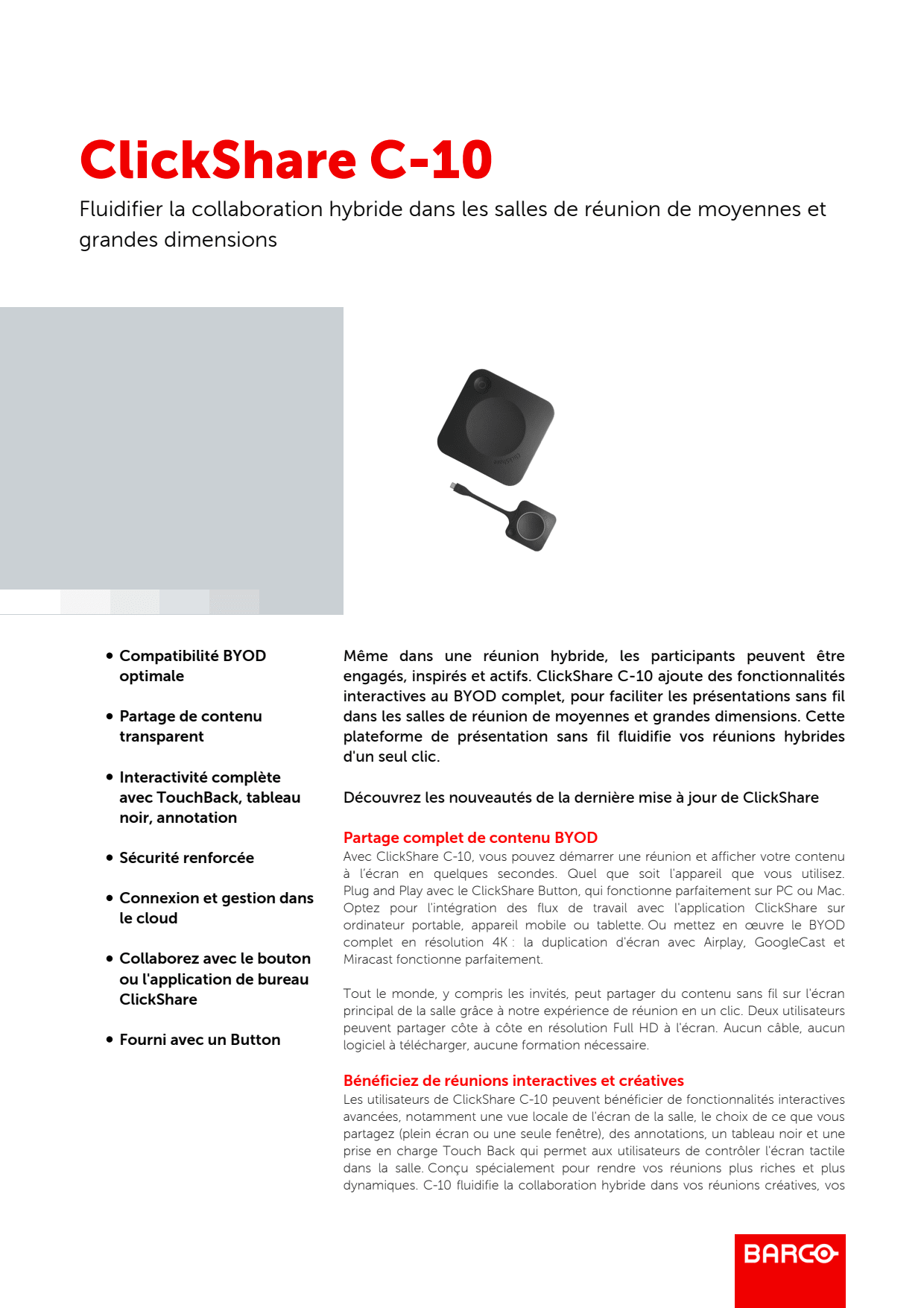 Sidev - Barco ClickShare C-10 - Syste