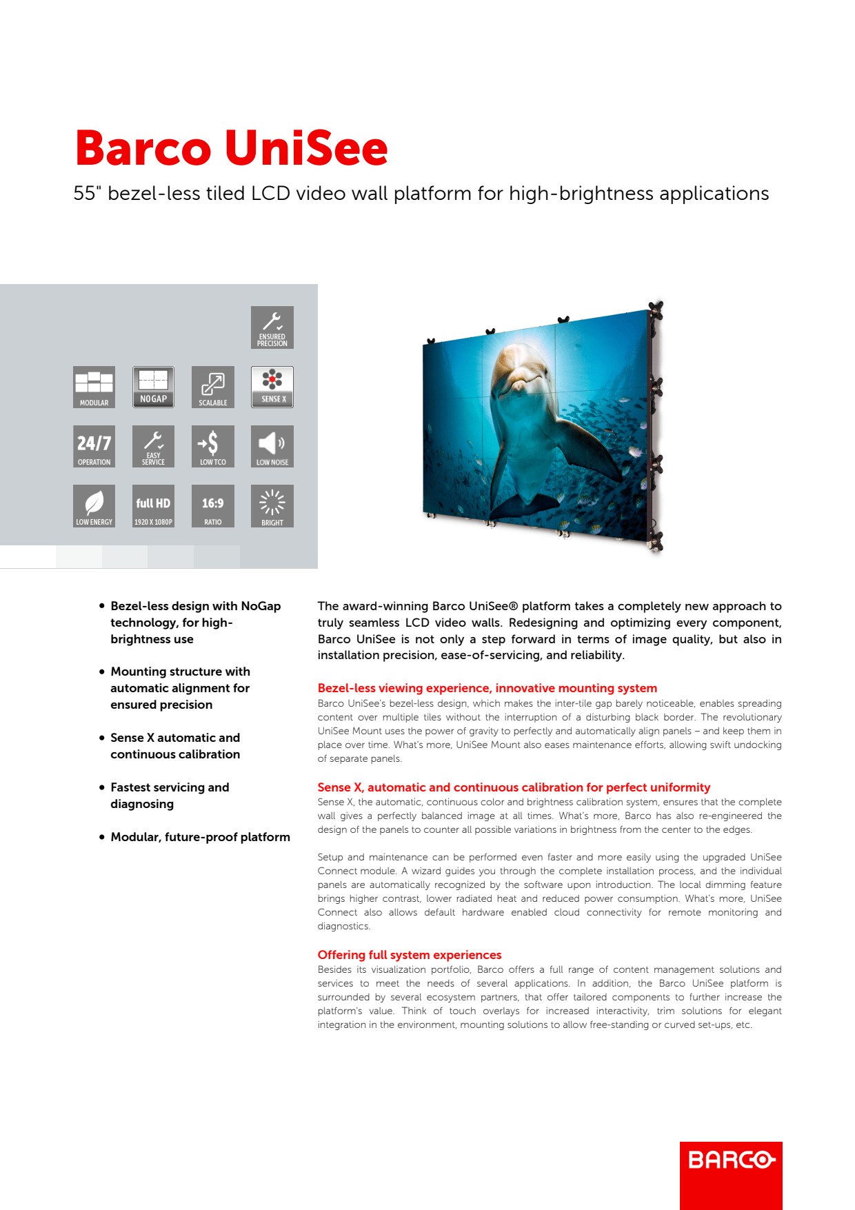 Sidev - ecran LCD 55 murs