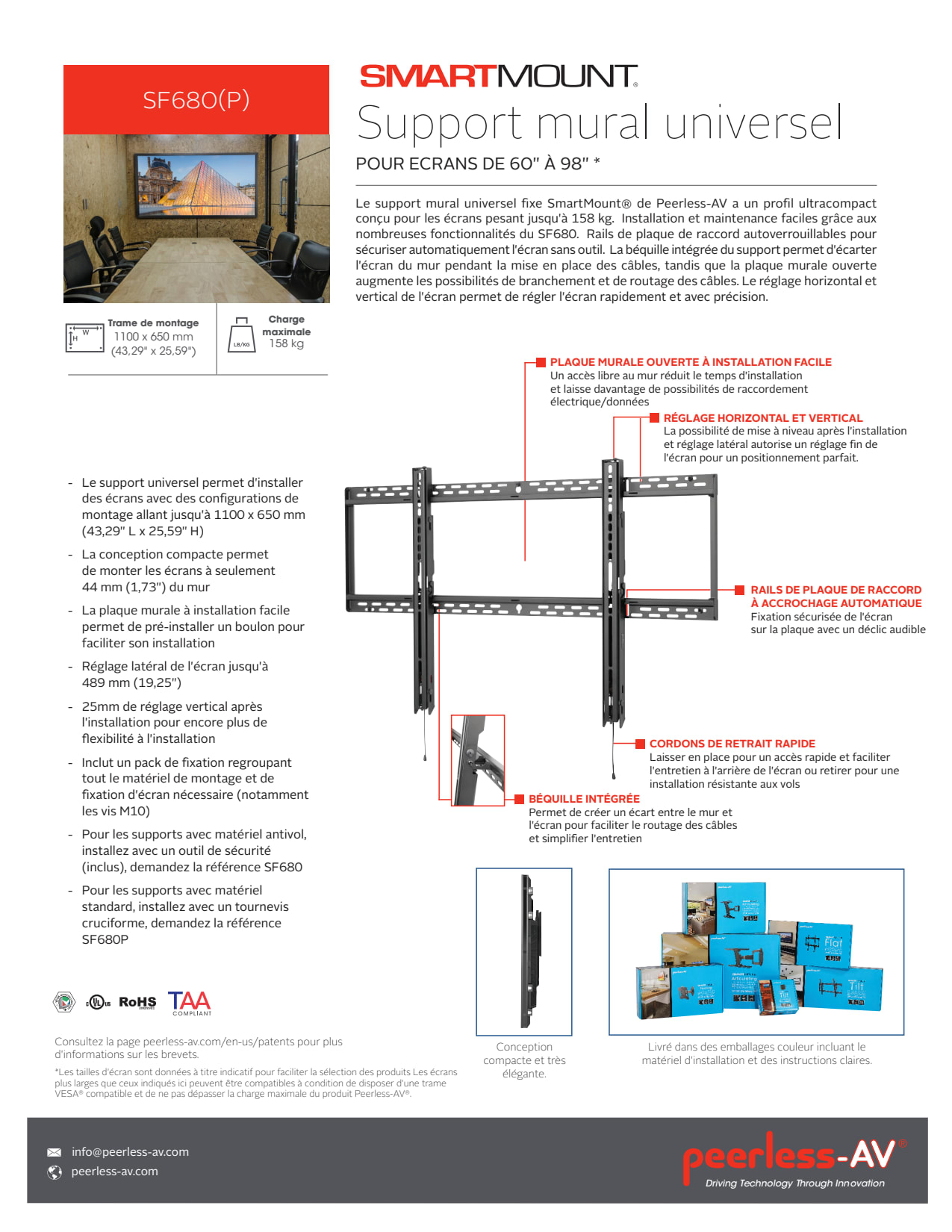 Sidev - Support LFD mural fixe 60t