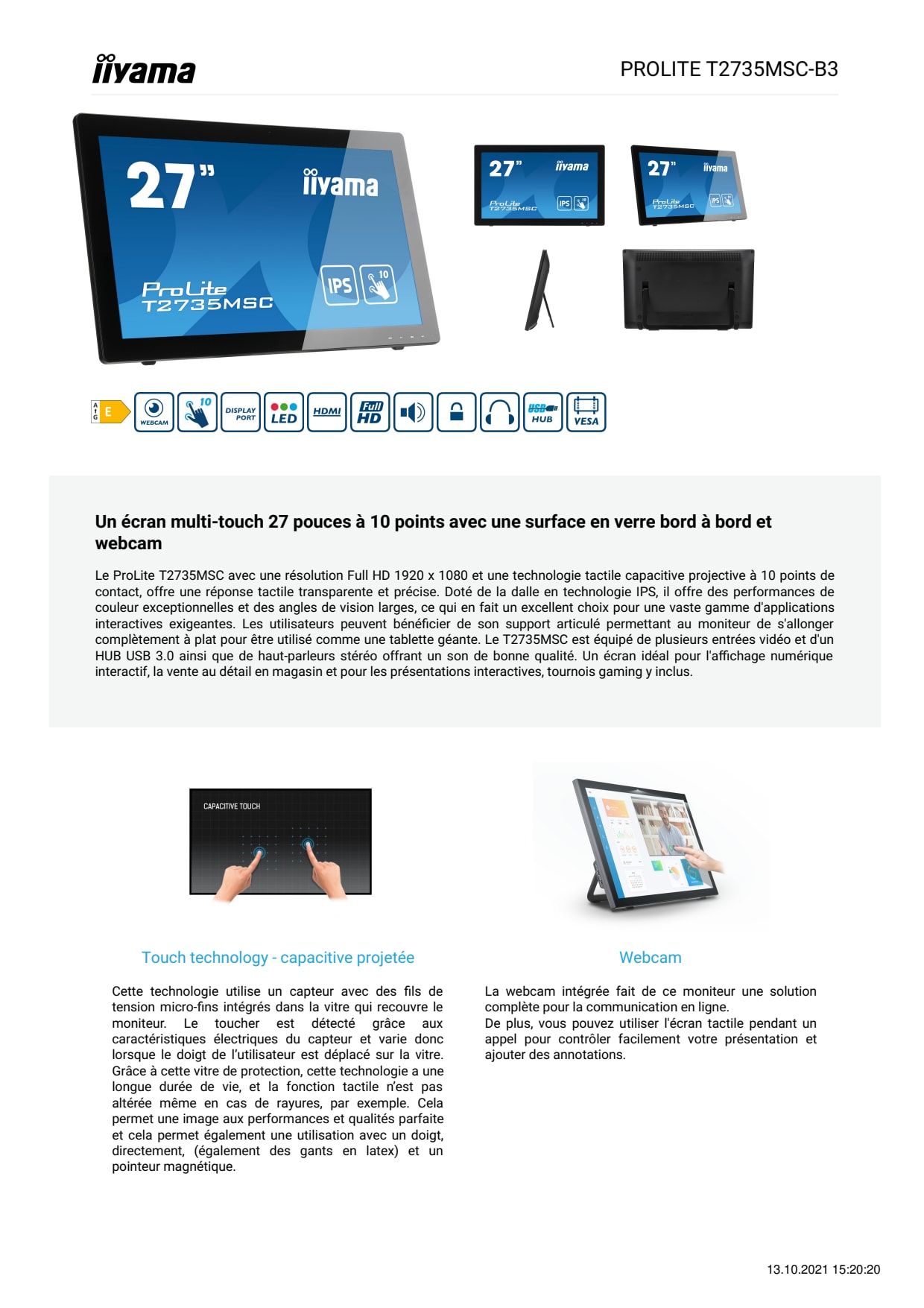 Sidev - Un ecran multi-touch 27