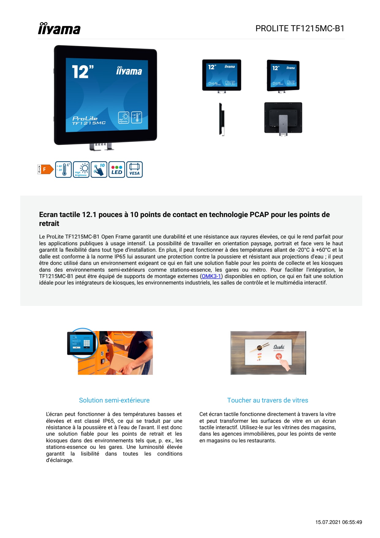 Sidev - Ecran tactile 12.1 pouces ar
