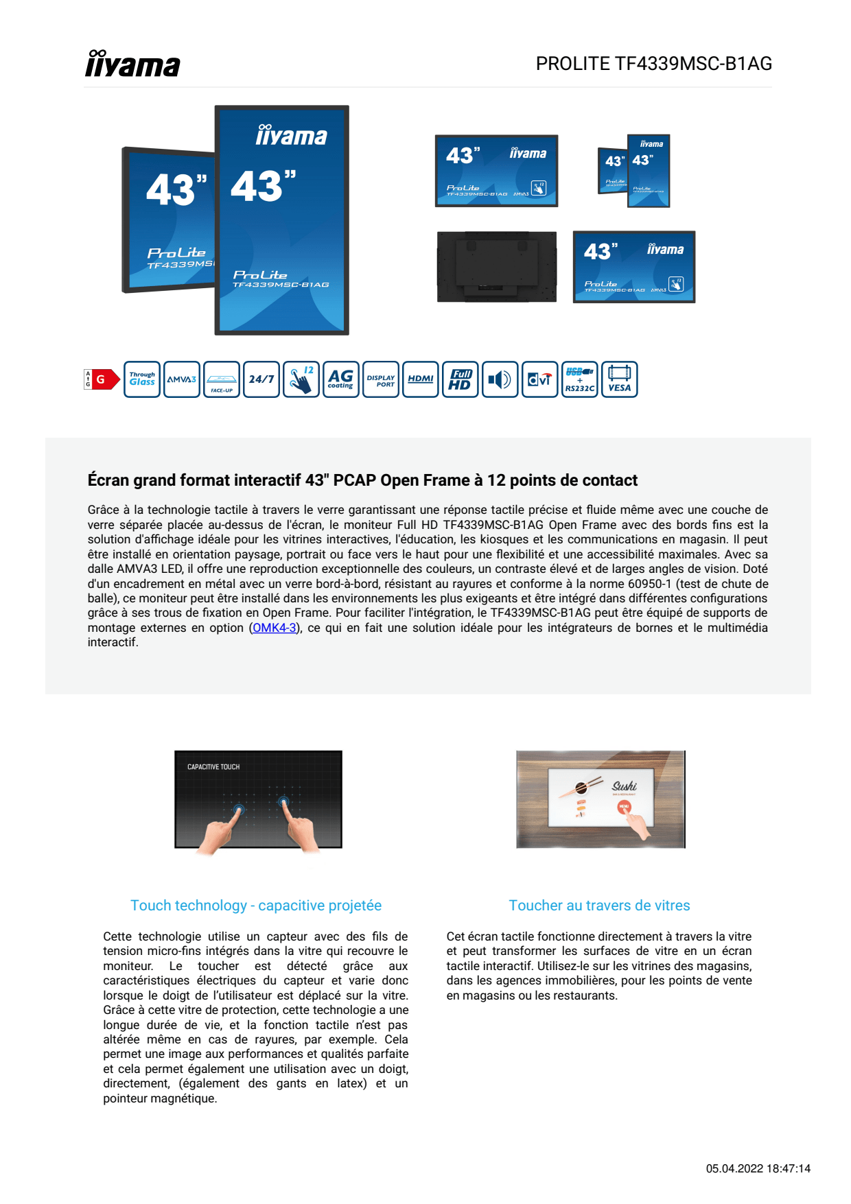 Sidev - ecran grand format inte