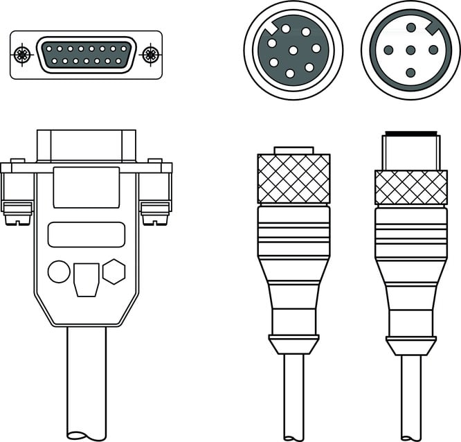 Leuze Electronic - KB M12A-8P-PC-IO-3000 Adapté pour: Lecteurs stationnaires de codes 2D, série LSI