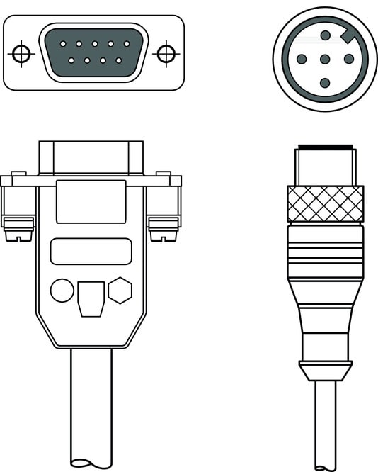 Leuze Electronic - KB-ROD4 plus-5000 Connexion 1: Sub-D, Prise femelle, Axiale, 9 pôles Connexion 2