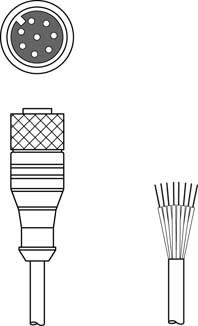 Leuze Electronic - CB-M12-15000S-8GF Connexion 1: Connecteur rond, M12, Axiale, Prise femelle, Coda