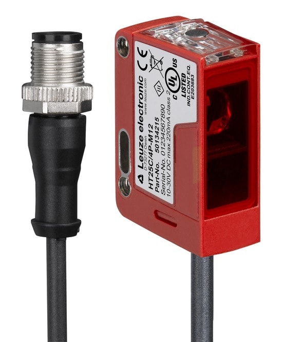 Leuze Electronic - PRK25C.T3/2N-200-M12 Application: Détection des bouteilles fortement transparent